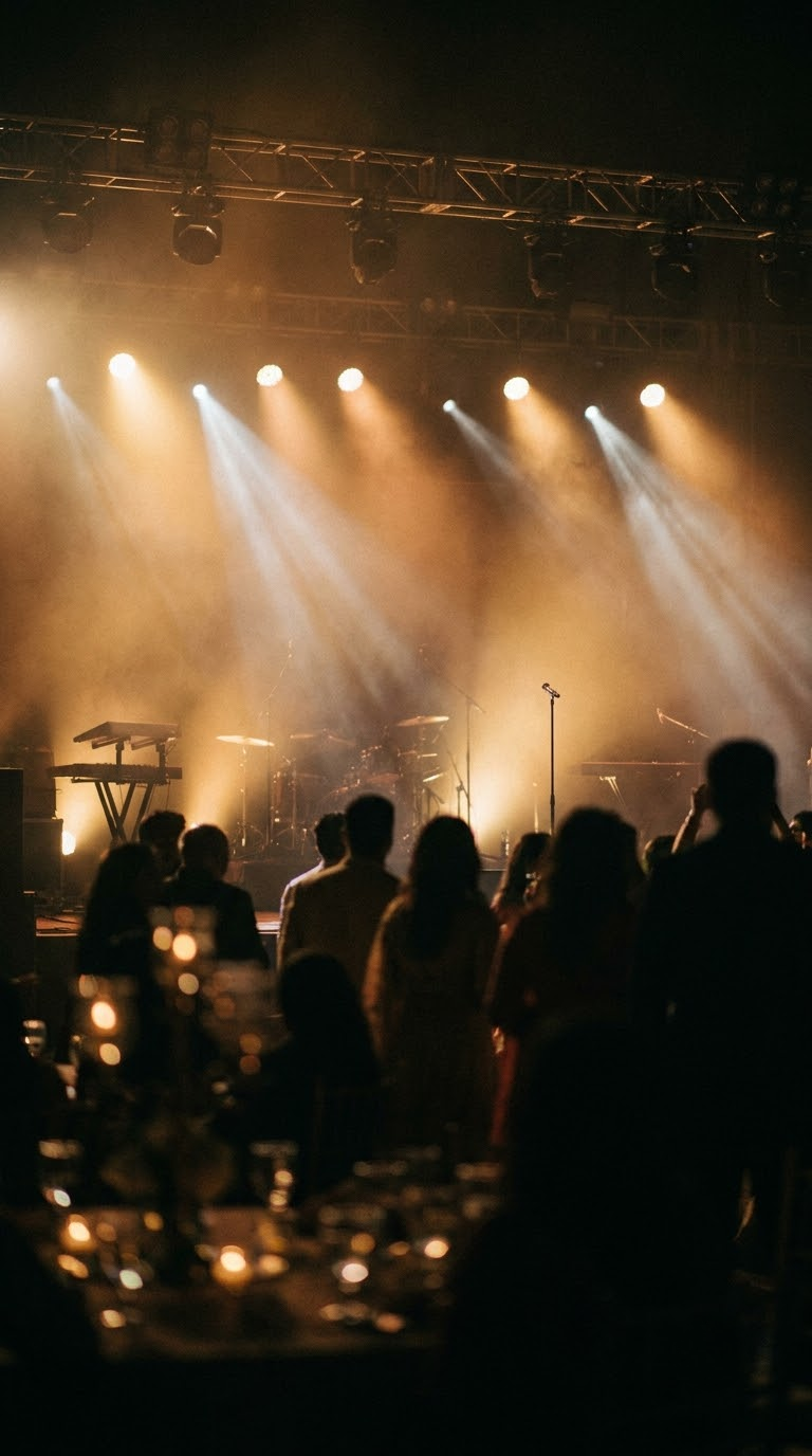 Stage lighting during a live performance